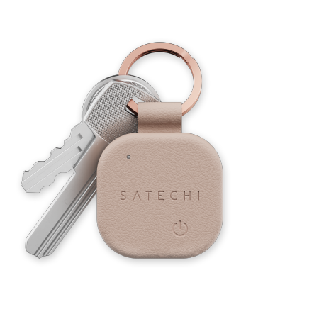 Satechi FindAll Keychain - brelok ze skóry wegańskiej z lokalizatorem kompatybilny z Apple Find My (desert rose) (ST-LKCFR)