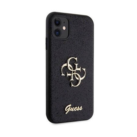 Guess Glitter Script Big 4G - Etui iPhone 11 (czarny) (GUHCN61HG4SGK)