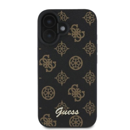 Guess Peony Script MagSafe - Etui iPhone 16 (czarny) (GUHMP16SPGPYSK)