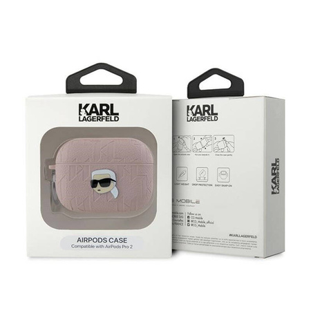 Karl Lagerfeld Monogram Karl Head - Etui AirPods Pro 2 (różowy) (KLAP2PGKIPP)