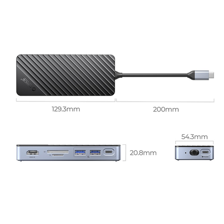 Orico Stacja dokująca USB-C z obudową na dysk M.2, 10 Gbps, HDMI 4K 60Hz (OM28P-G2-BK-EP)