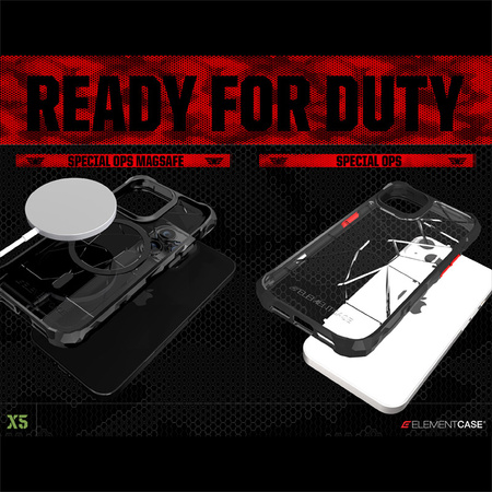 Element Case Special Ops X5 - Pancerne etui iPhone 14 (Mil-Spec Drop Protection) (Clear/Black) (EMT-322-262FQ-02)