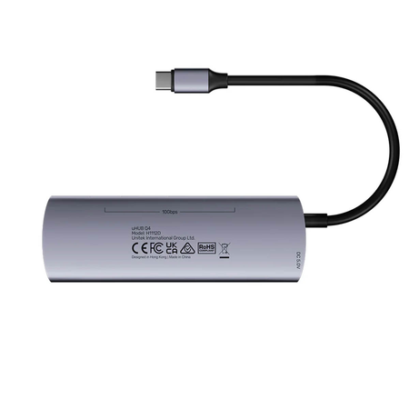 Unitek Hub 4w1 USB-C 10 Gbps, 2x USB-A i 2x USB-C H1112DGY01 (H1112DGY01)