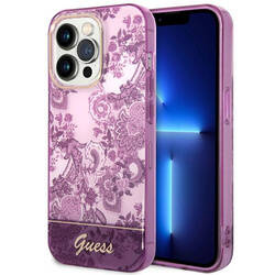 Guess Porcelain Collection - Etui iPhone 14 Pro Max (fuksja) (GUHCP14XHGPLHF)