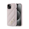 Karl Lagerfeld Diagonal Quilted Script - Etui iPhone 14 / 15 / 13 (różowy) (KLHCP14SPQDSMGP)
