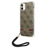 Guess 4G Print Cord - Etui ze smyczką iPhone 11 (Brown) (GUOHCN61H4STW)