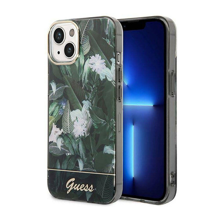 Guess Jungle Case - Etui iPhone 14 Plus (zielony) (GUHCP14MHGJGHA)