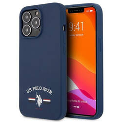 US Polo Assn Silicone Logo - Etui iPhone 13 Pro Max (granatowy) (USHCP13XSFGV)