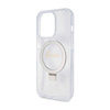 Guess Ring Stand Script Glitter MagSafe - Etui iPhone 15 Pro (przezroczysty) (GUHMP15LHRSGSD)