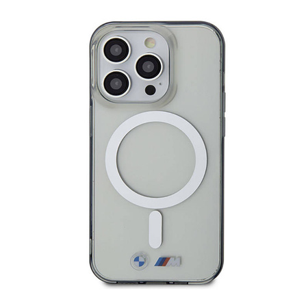 BMW Silver Ring MagSafe - Etui iPhone 14 Pro (Przezroczysty) (BMHMP14LHCRS)