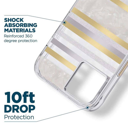 Case-Mate Pearl Stripes MagSafe - Etui iPhone 14 Plus zdobione masą perłową (Pearl Stripes) (CM049272)