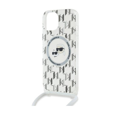 Karl Lagerfeld IML Crossbody Monogram Karl & Choupette Head MagSafe - Etui iPhone 15 / 14 / 13 (przezroczysty) (KLHMP15SHCKCKLCT)
