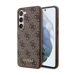 Guess 4G Metal Gold Logo - Etui Samsung Galaxy S24+ (brązowy) (GUHCS24MG4GFBR)