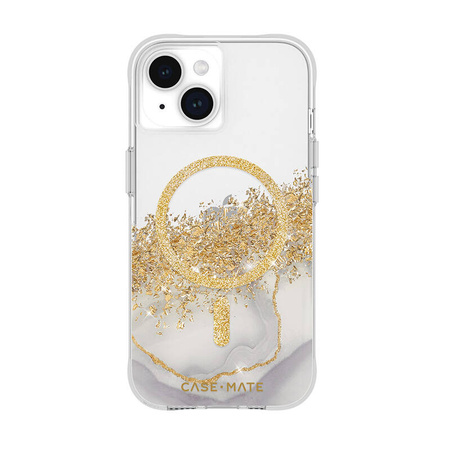 Case-Mate Karat MagSafe - Etui iPhone 15 / iPhone 14 / iPhone 13 zdobione złotem (Marble) (CM051386)