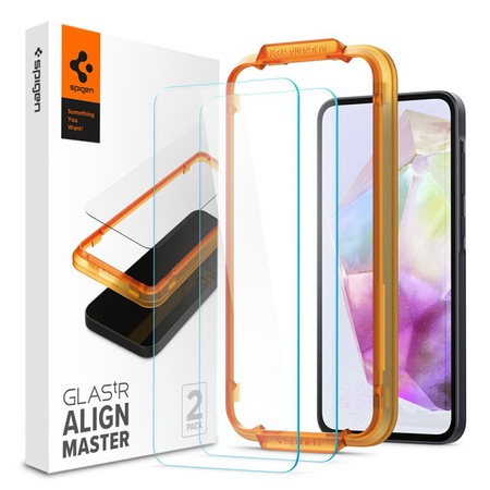 Spigen Alm Glas.TR 2-Pack - Szkło hartowane do Samsung Galaxy A35 5G (2 szt.) (Przezroczysty) (AGL07772)