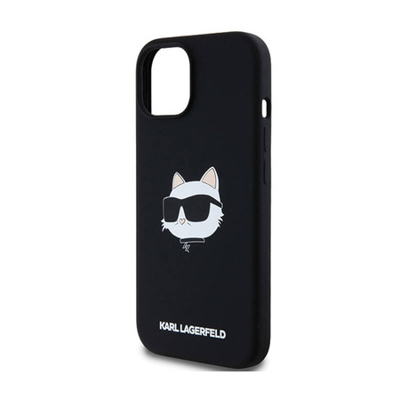 Karl Lagerfeld Silicone Choupette Head MagSafe - Etui iPhone 15 / 14 / 13 (czarny) (KLHMP15SSCHPPLK)