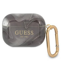 Guess Marble Est. - Etui Airpods Pro (czarny) (GUAPUNMK)