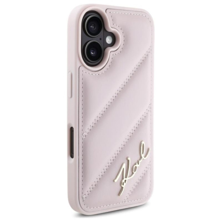 Karl Lagerfeld Quilted Signature - Etui iPhone 16 (różowy) (KLHCP16SPQDSMGP)