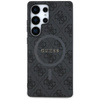 Guess Leather 4G Colored Ring Classic Logo MagSafe - Etui do Samsung Galaxy S25 Ultra (czarny) (GUHMS25LG4GFRK)