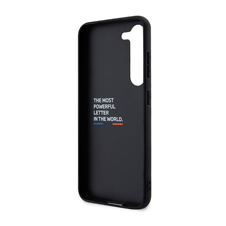 BMW Leather Carbon Blue Line - Etui Samsung Galaxy S23+ (czarny) (BMHCS23M22NBCK)