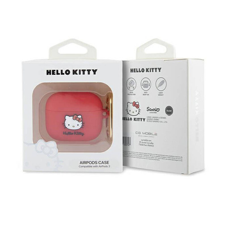 Hello Kitty Silicone 3D Kitty Head - Etui AirPods 3 (fuksja) (HKA33DKHSF)