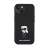 Karl Lagerfeld Silicone Ikonik Metal Pin - Etui iPhone 15 (czarny) (KLHCP15SSMHKNPK)