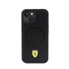 Ferrari Carbon Metal Logo MagSafe - Etui iPhone 15 (czarny) (FEHMP15SPTEK)