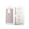 Guess Quilted Metal Logo - Etui iPhone 15 Pro Max (różowy) (GUHCP15XPSQSQSP)