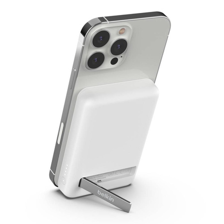 Magnetyczny Power Bank ze standem 5000 mAh 10 W biały  (BPD004btWT)