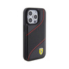Ferrari Perforated Waves Metal Logo - Etui iPhone 15 Pro (czarny) (FEHCP15LPWAK)