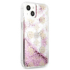 Guess Peony Liquid Glitter - Etui iPhone 13 mini (różowy) (GUHCP13SLGPEPI)