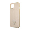 Guess Saffiano Triangle Logo Case – Etui iPhone 13 mini (beżowy) (GUHCP13SPSATLE)