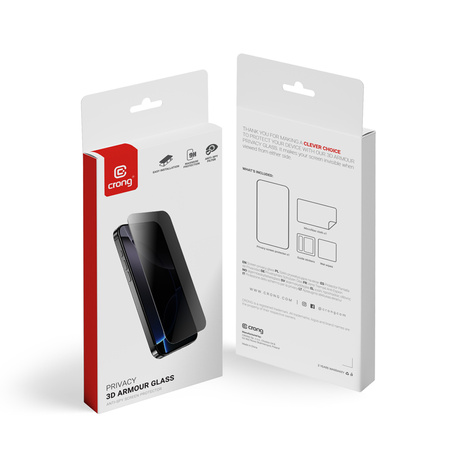 Crong Privacy 3D Armour Glass - Hartowane szkło prywatyzujące iPhone 16 Pro (CRGP3DAGIP1663P)