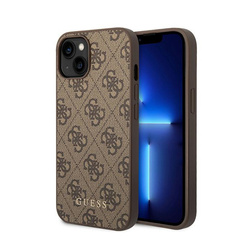 Guess 4G Metal Gold Logo - Etui iPhone 15 Plus (brązowy) (GUHCP15MG4GFBR)