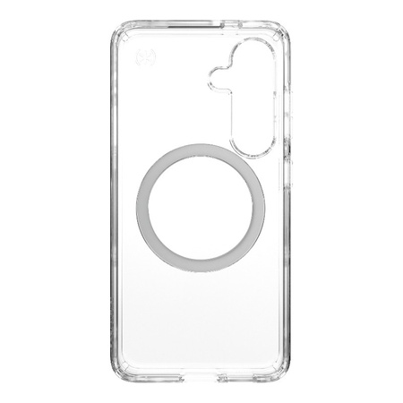 Speck Presidio Perfect-Clear Magnet - Etui Samsung Galaxy S25 / S24 MagSafe (Clear / Chrome Finish / Serene Silver) (150873-3199)