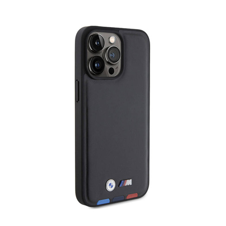 BMW Leather Hot Stamp Tricolor - Etui iPhone 15 Pro Max (czarny) (BMHCP15X22PTDK)