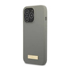 Guess Silicone Logo Plate MagSafe - Etui iPhone 13 Pro Max (szary) (GUHMP13XSPLG)