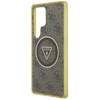 Guess 4G Glitter Triangle Buttons MagSafe - Etui do Samsung Galaxy S25 Ultra (brązowy) (GUHMS25LHG4PRTGW)