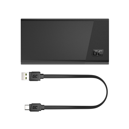 Green Cell PowerPlay20s - Power Bank 20000 mAh z szybkim ładowaniem USB-A QuickCharge 3.0 oraz 2x USB-C Power Delivery 22.5W (czarny) (PBGC03S)