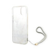 Guess Flower Cord - Etui ze smyczką iPhone 14 Plus (fioletowy) (GUOHCP14MHFLSU)