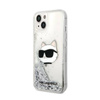 Karl Lagerfeld Liquid Glitter NFT Choupette Head - Etui iPhone 14 Plus (srebrny) (KLHCP14MLNCHCS)
