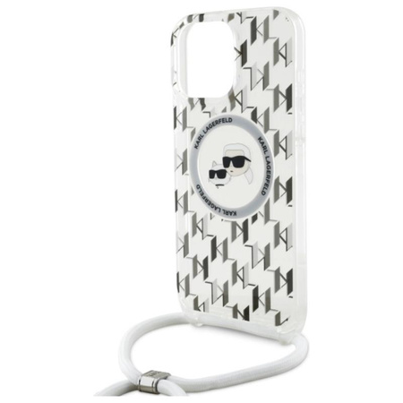 Karl Lagerfeld IML Crossbody Monogram Karl & Choupette Head MagSafe - Etui iPhone 16 Pro Max (przezroczysty) (KLHMP16XHCKCKLCT)