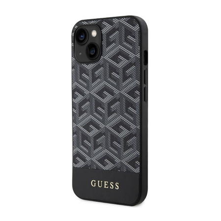 Guess GCube Stripes MagSafe - Etui iPhone 14 Plus (Czarny) (GUHMP14MHGCFSEK)