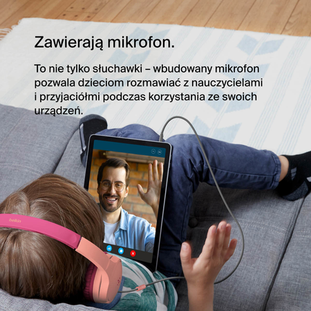 Belkin Słuchawki dla dzieci, nauszne, różowe (AUD004BTPK)