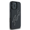 Karl Lagerfeld 3D Rubber Bicolor Signature - Etui iPhone 16 Pro (czarny) (KLHCP16L3DRKSDLK)