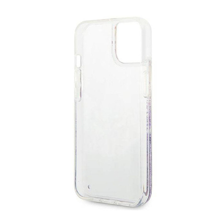 Guess Liquid Glitter Flower – Etui iPhone 14 Plus (fioletowy) (GUHCP14MLFLSU)