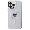 Karl Lagerfeld IML Metal Choupette Head MagSafe - Etui iPhone 14 Pro Max (biały) (KLHMP14XHLSCHH)