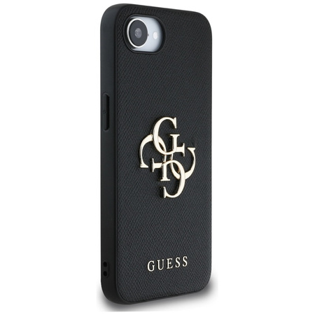 Guess Grained Big 4G Logo Small Classic Logo - Etui do iPhone 16e (czarny) (GUHCPSE4PGT4MBK)