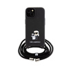 Karl Lagerfeld Crossbody Saffiano Metal Pin Karl & Choupette - Etui iPhone 15 Plus (czarny) (KLHCP15MSAKCPSK)