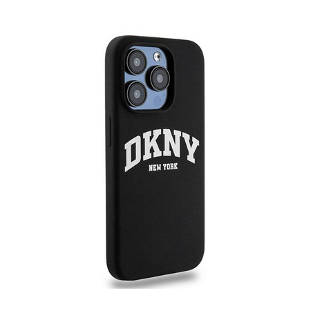 DKNY Liquid Silicone White Printed Logo MagSafe - Etui iPhone 13 Pro (czarny) (DKHMP13LSNYACH)